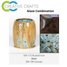 Rusted Iron SW175 over Cenote SW189 Stoneware Combination